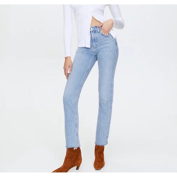 Agolde Denim - Agolde Cherie jeans High Rise Straight Leg 27 raw hem cotton casual classic boho